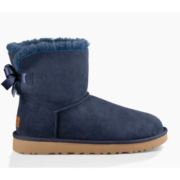 UG Mini Bailey Bow 'Navy' Winter Boot Size 6 - Picture 1 of 9